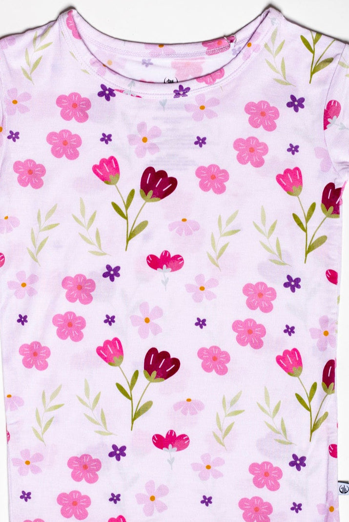 Eco-friendly short sleeve bamboo sleepwear for kids made by Earthly Threads, gentle on sensitive skin and moisture-wicking.