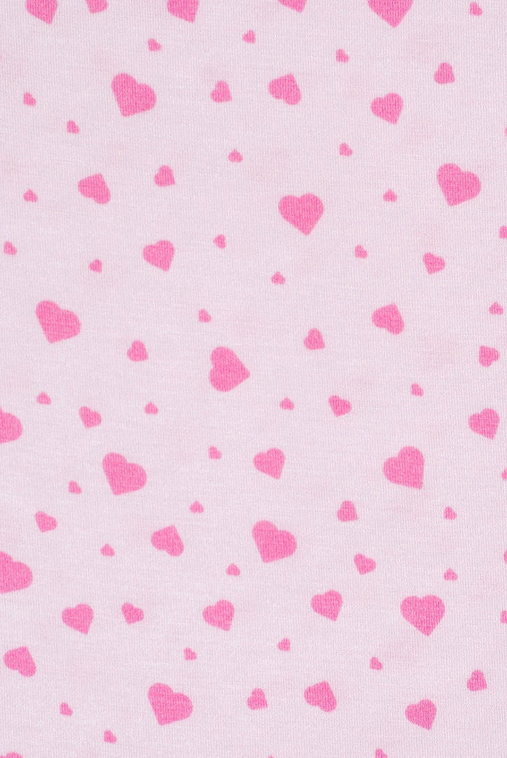 Earthly Threads soft bamboo sleepwear for toddlers and kids with a charming pink heart print, ideal for bedtime snuggles.