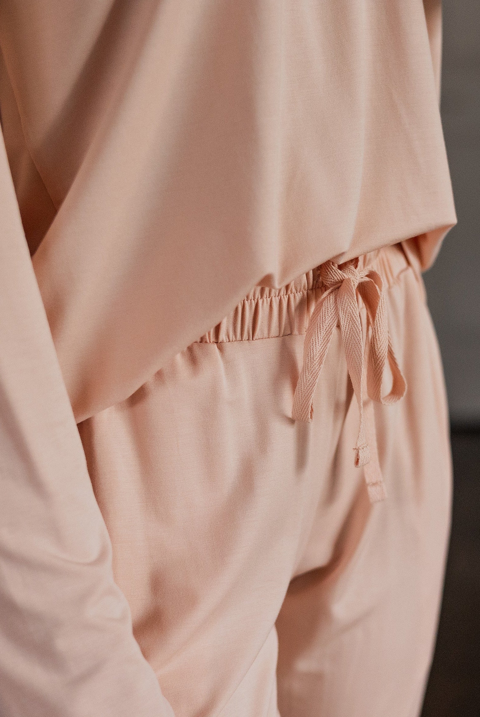 Earthly Threads pajama set with a drawstring, blending casual elegance with modern style.