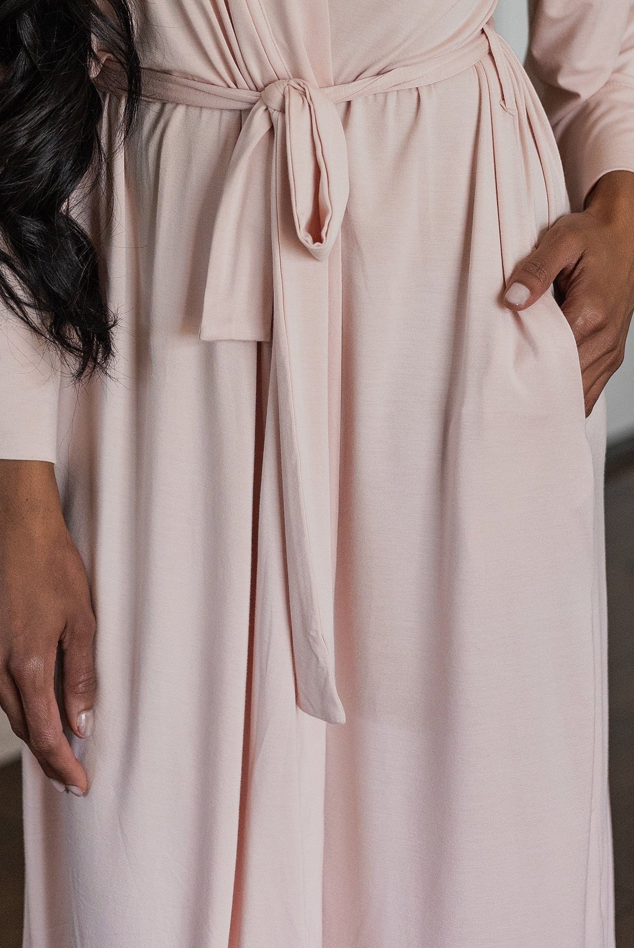 Earthly Threads long sleeve lounge robe designed for cozy mornings and nights.