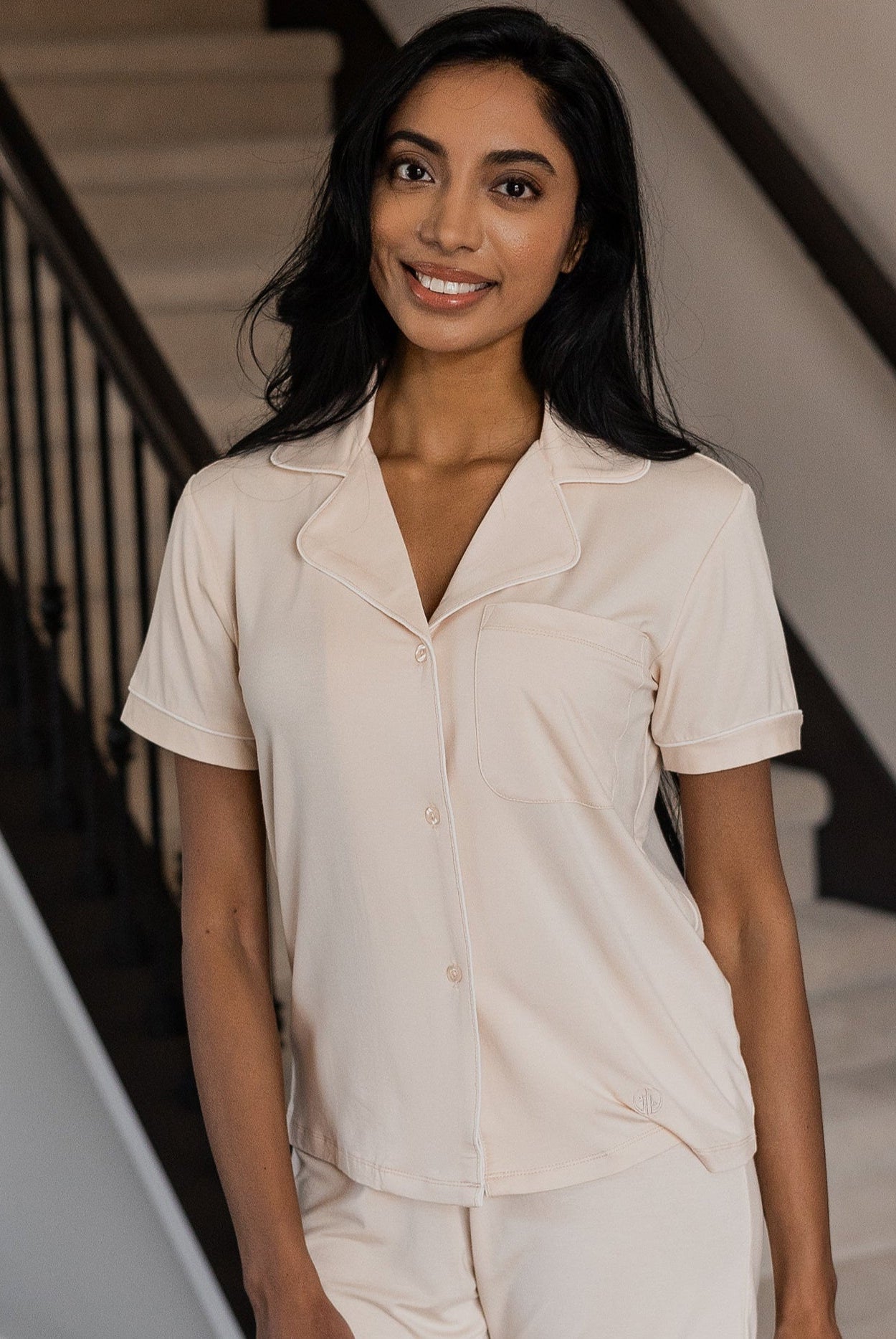 Earthly Threads bamboo sleepwear set designed with moisture-wicking fabric to keep you cool and dry all night.