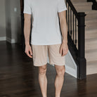 Lightweight and sustainable drawstring shorts crafted from ultra-soft bamboo fabric.