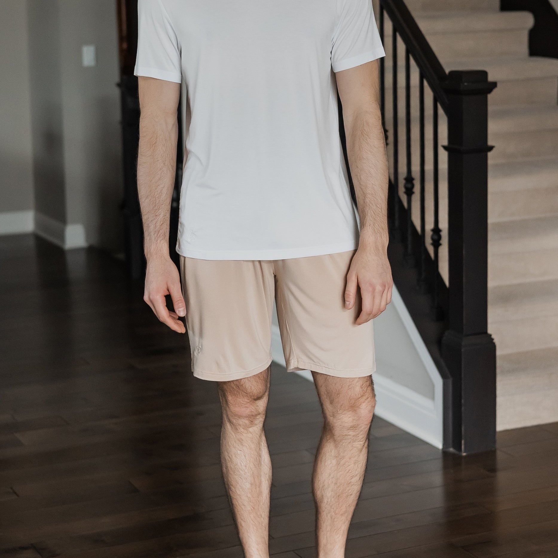 Lightweight and sustainable drawstring shorts crafted from ultra-soft bamboo fabric.