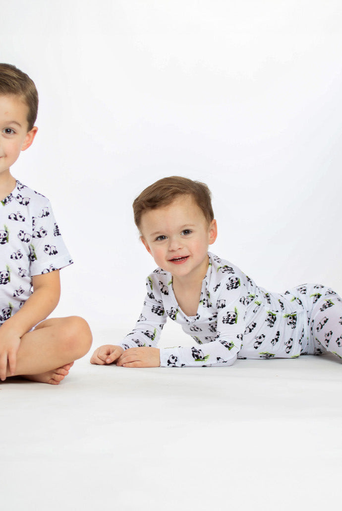 The playful panda bamboo pajamas are super soft, stretchy, and breathes for your child's sensitive skin.