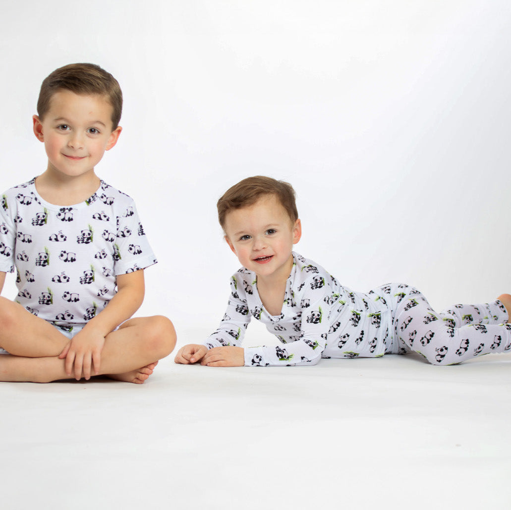 The playful panda bamboo pajamas are super soft, stretchy, and breathes for your child's sensitive skin.