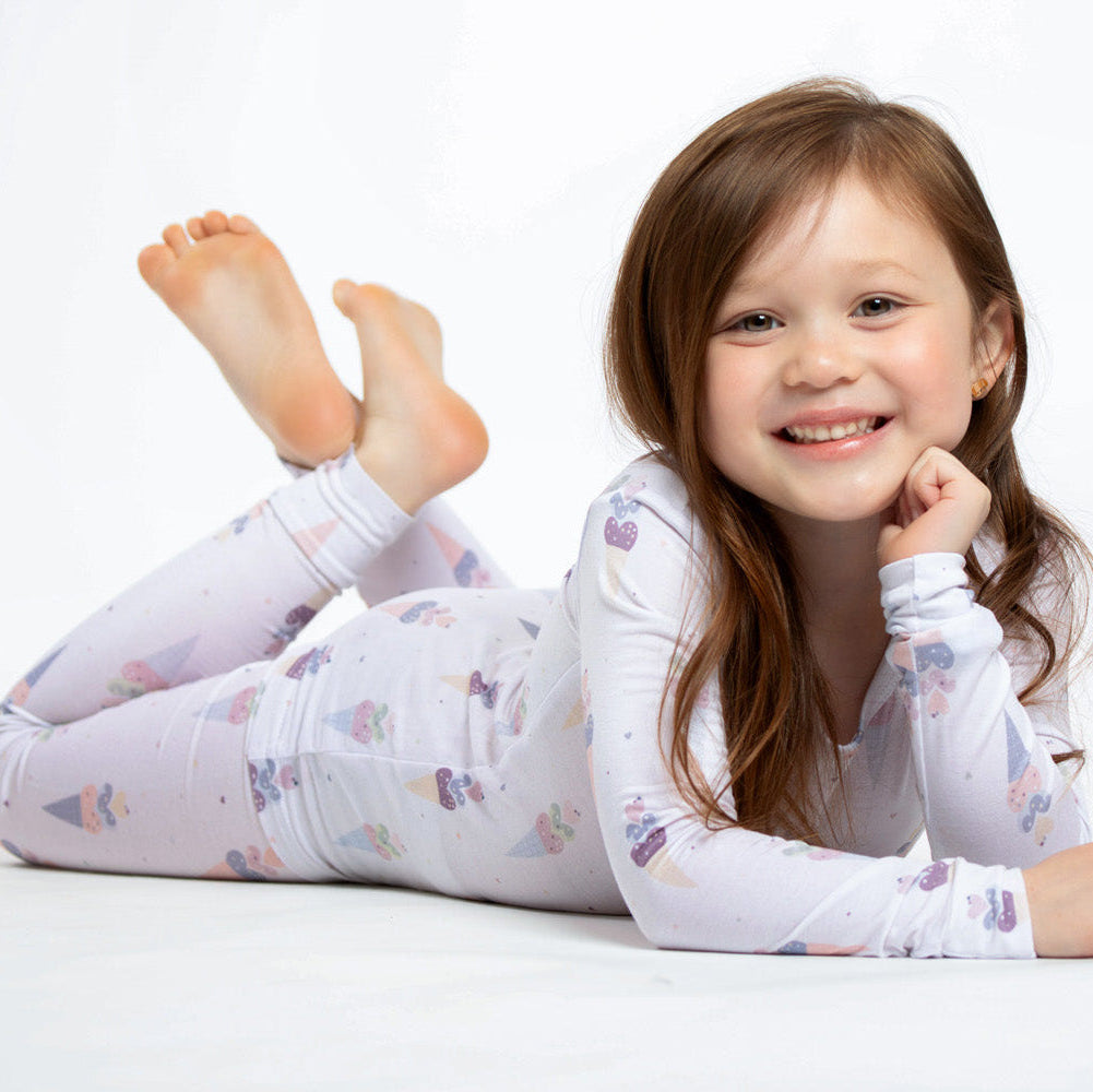 Cozy and breathable bamboo pajamas with a adorable ice cream print, designed for all-night comfort.