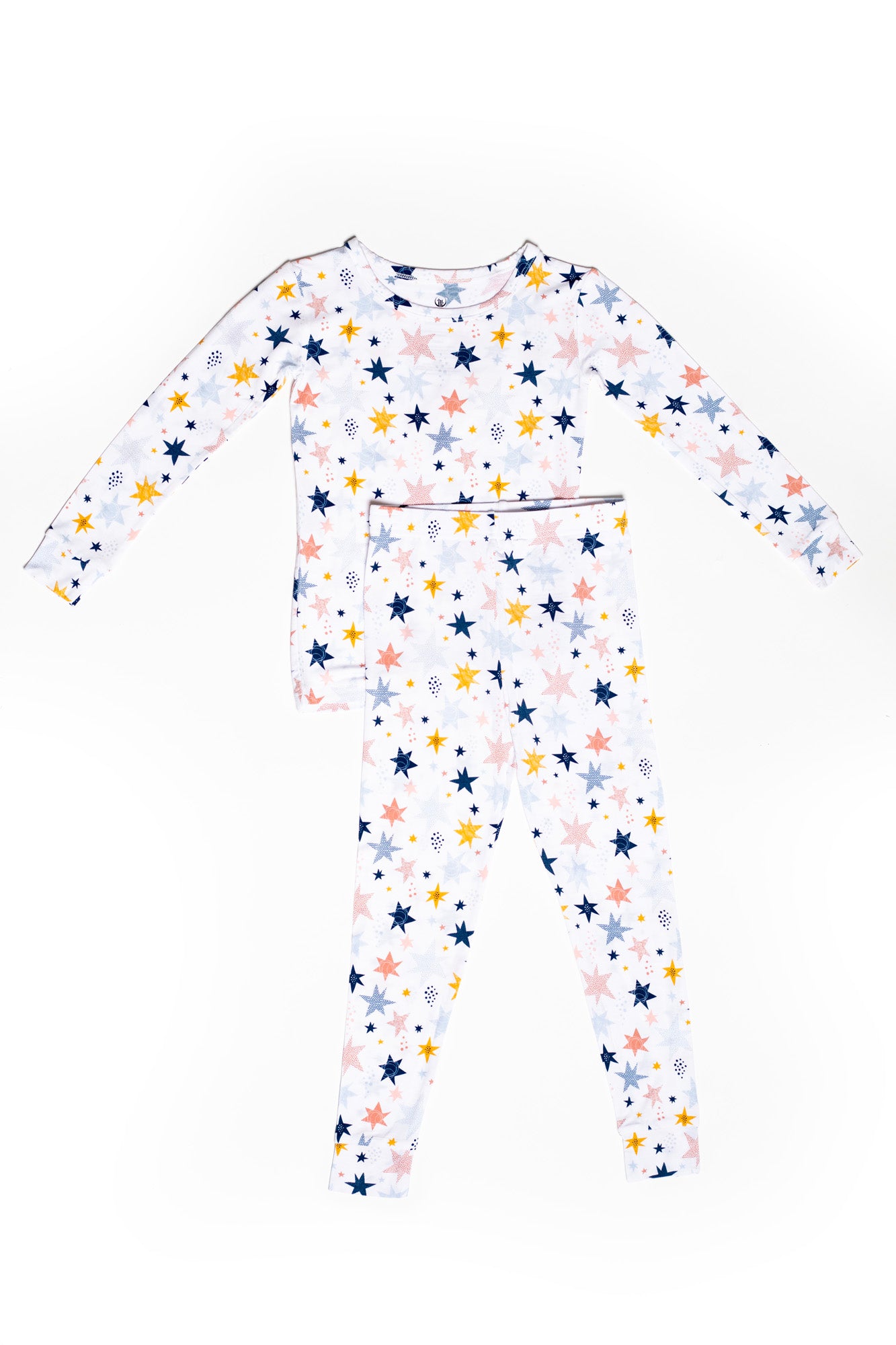 Starlit Dreams bamboo pajama set with twinkling stars, made from ultra-soft, breathable fabric for cozy nights.