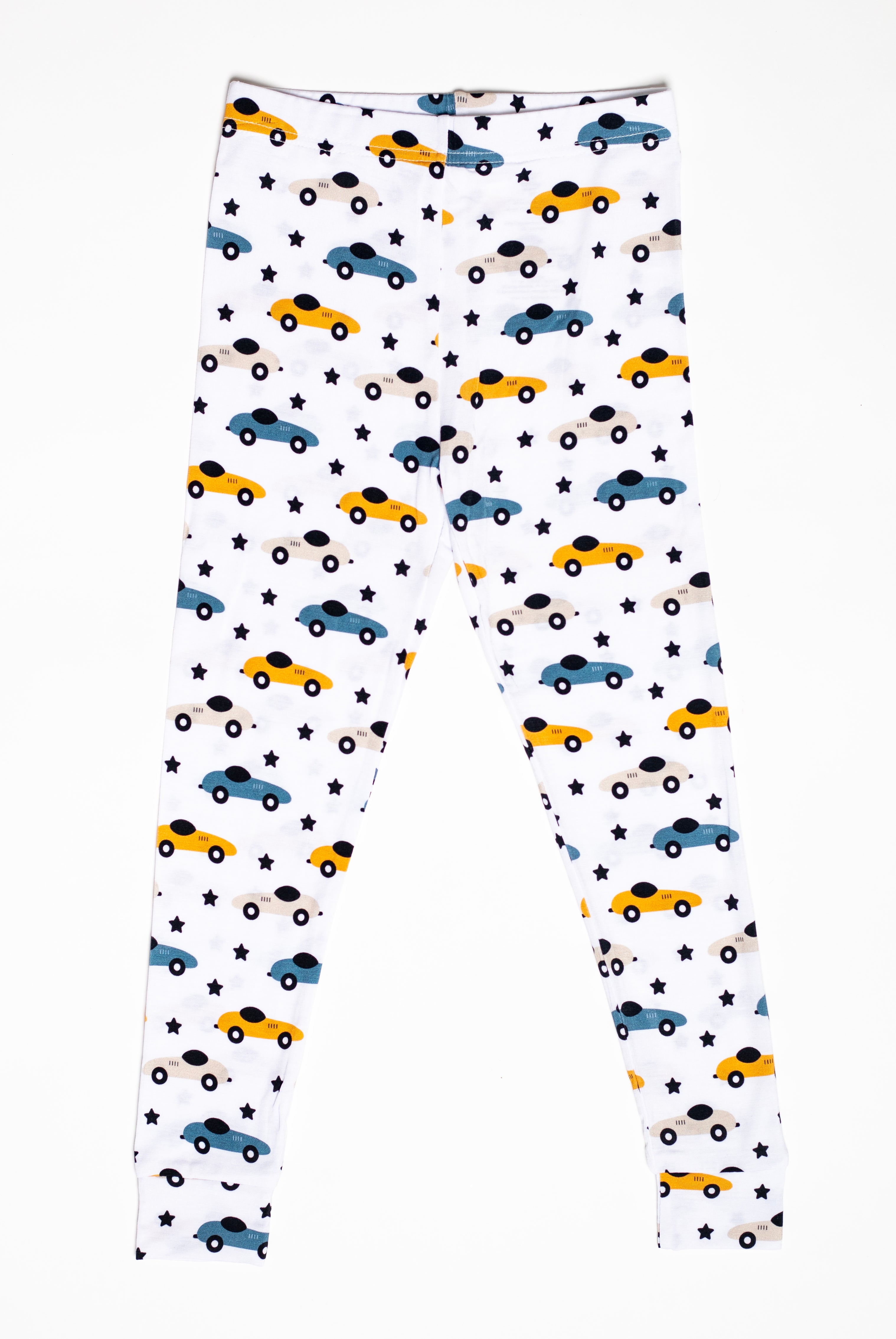 Long sleeve race car pajamas crafted from soft, breathable bamboo, perfect for little speedsters with matching pants.