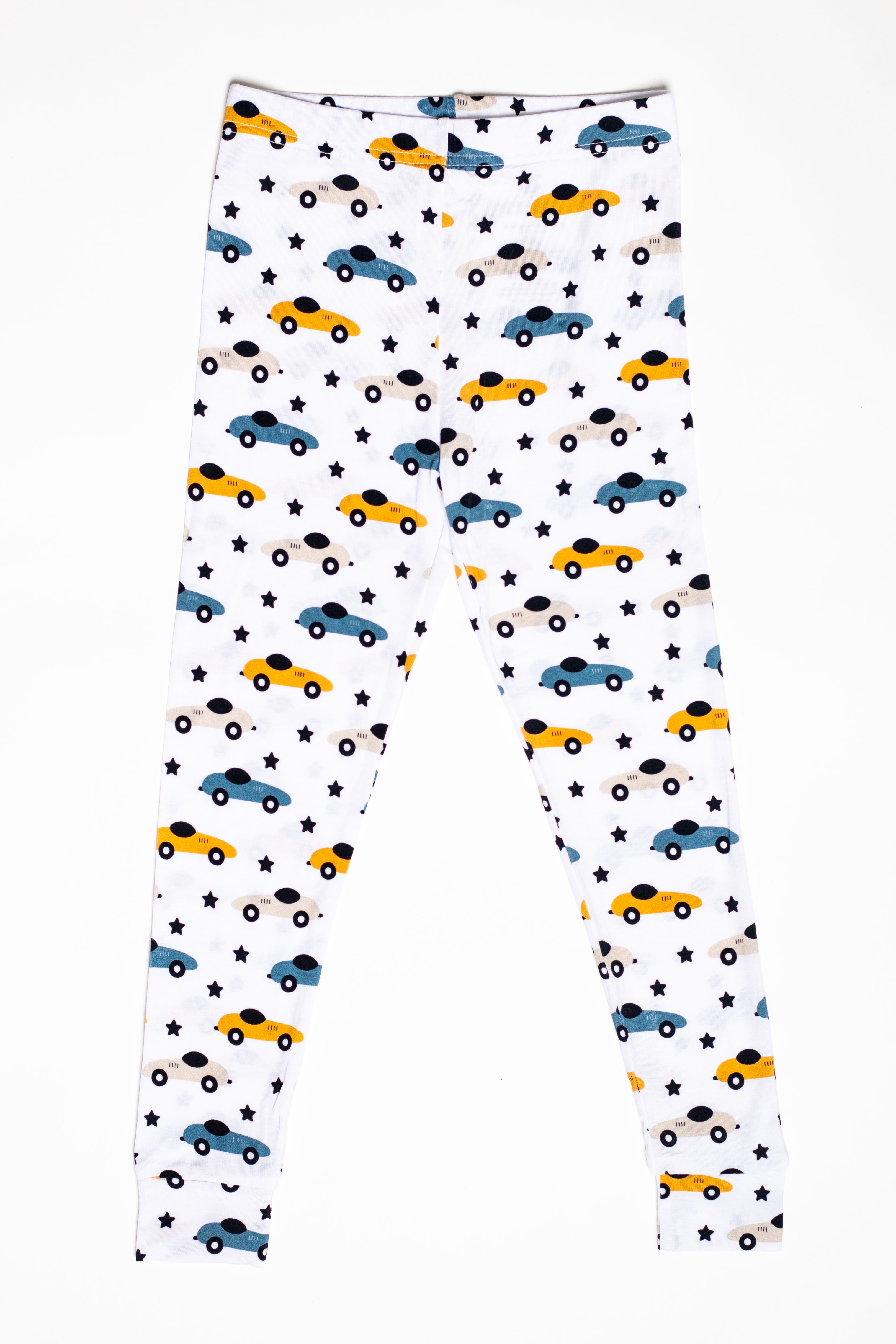 Long sleeve race car pajamas crafted from soft, breathable bamboo, perfect for little speedsters with matching pants.