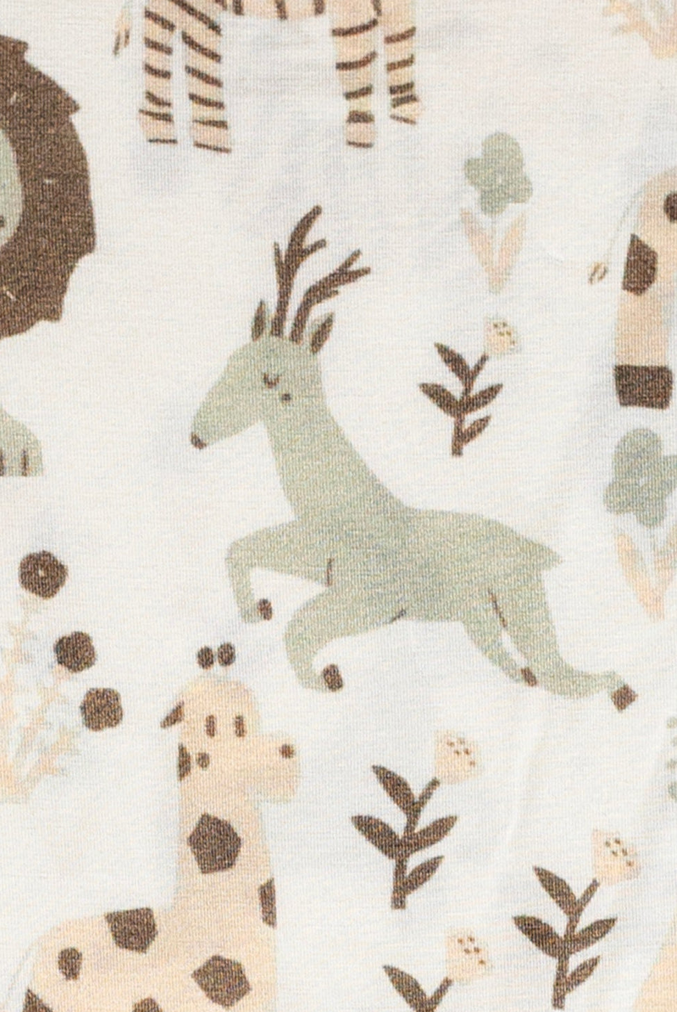 Earthly Threads buttery soft and amazingly gentle bamboo pajama sleeper, featuring zebras, lions, and giraffes for your little one.