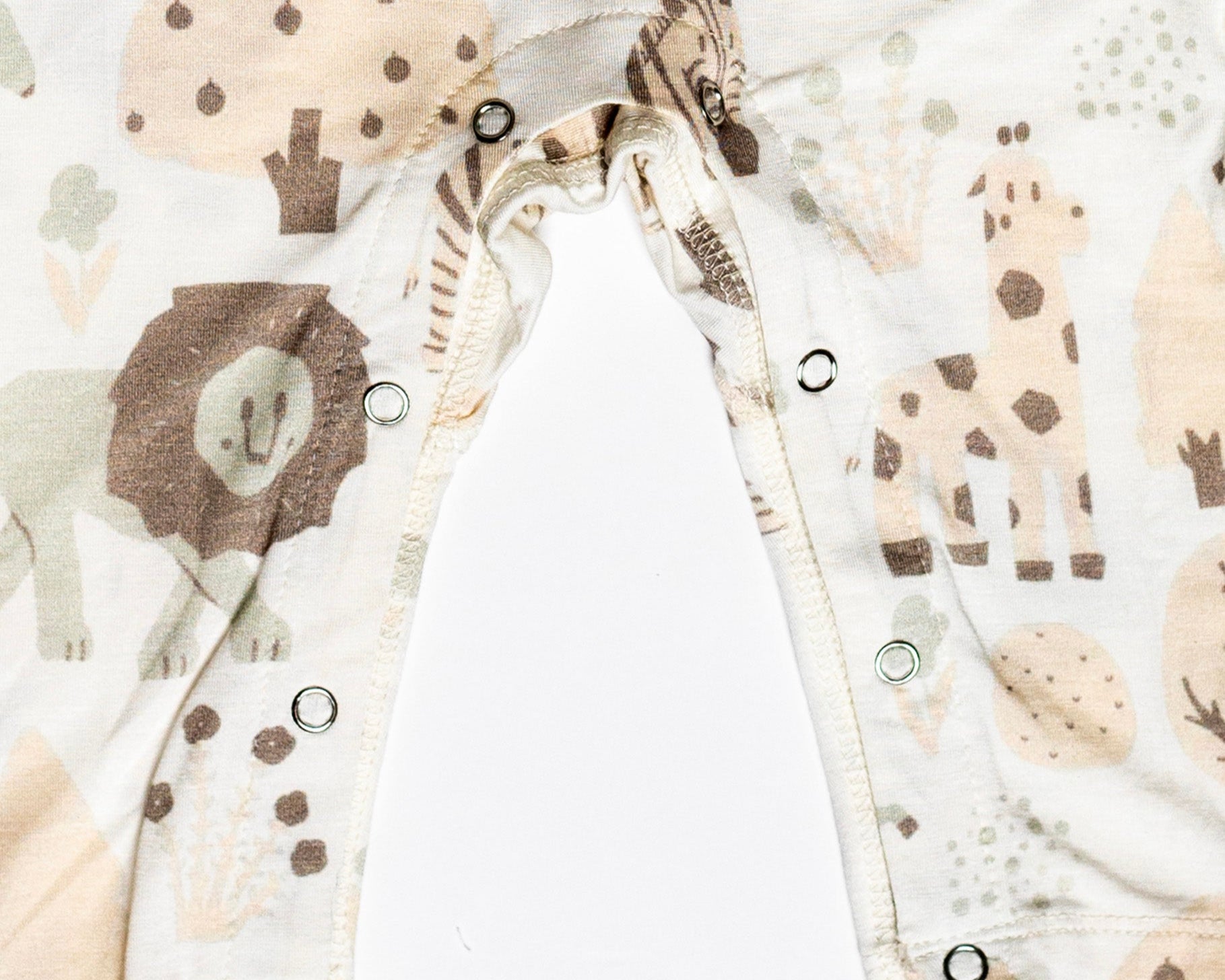 Breathable, antibacterial bamboo onesie with long sleeves for extra warmth without overheating with snaps at the bottom for quick changes.