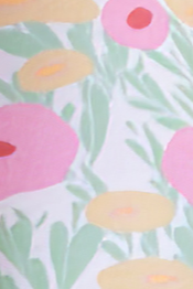 Breathable bamboo kids’ pajamas with pink and gold flowers, perfect for spring and year-round comfort.