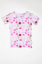 Eco-friendly short sleeve bamboo sleepwear for kids made by Earthly Threads, gentle on sensitive skin and moisture-wicking.