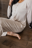 Relaxed-fit bamboo pajama pants with an adjustable drawstring waistband and side pockets for maximum comfort and convenience.