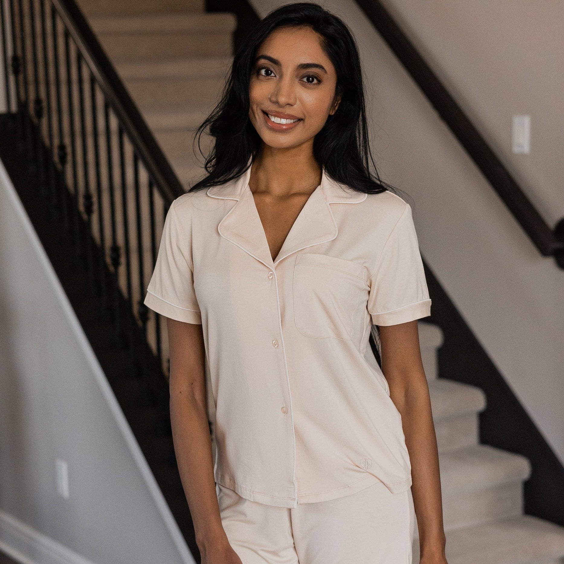 Earthly Threads bamboo sleepwear set designed with moisture-wicking fabric to keep you cool and dry all night.