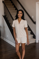 Earthly Threads bamboo sleepwear set designed with moisture-wicking fabric to keep you cool and dry all night.