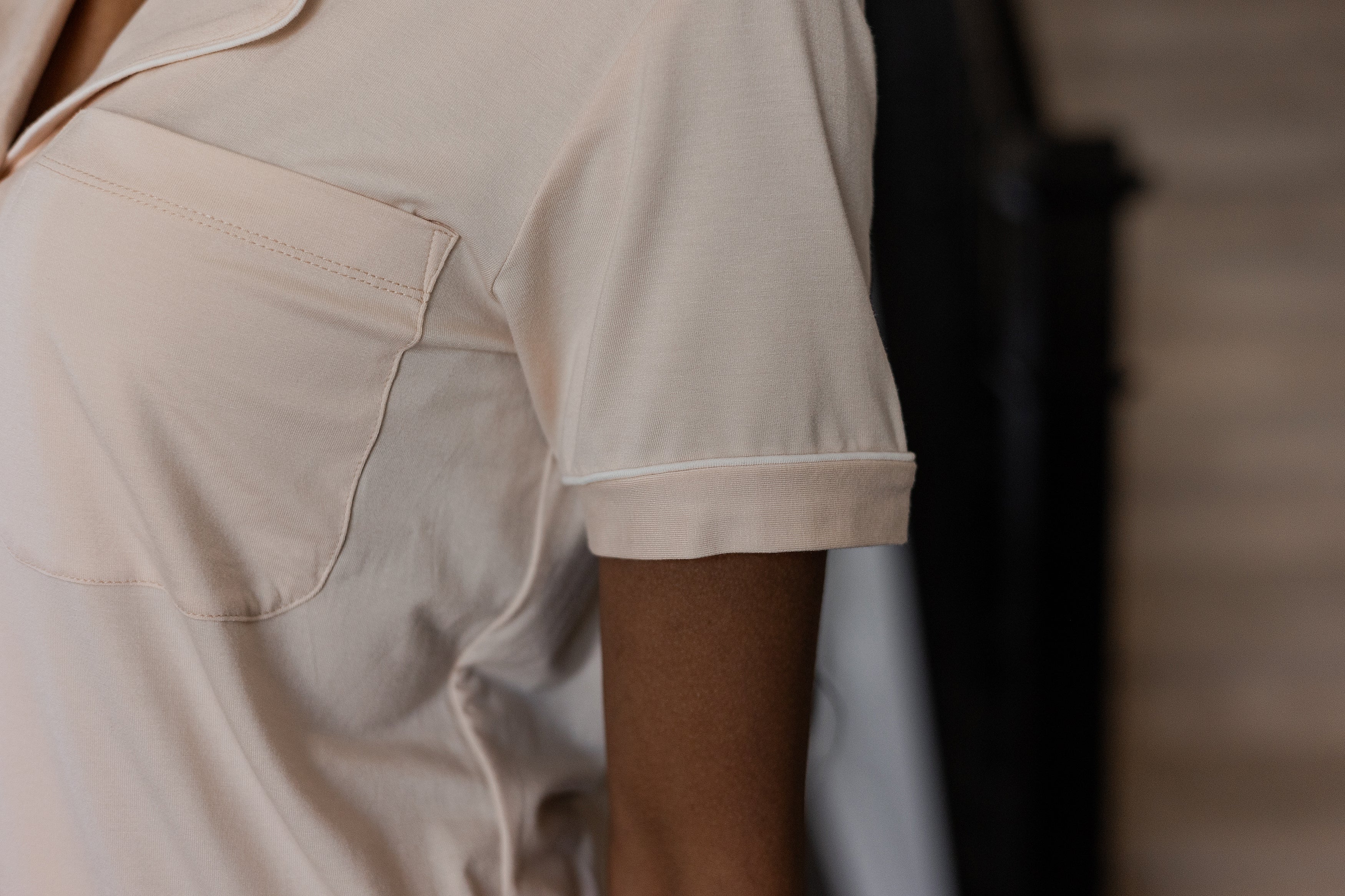 Experience effortless comfort in a tailored bamboo short sleeve pajama set, crafted for breathable, everyday luxury.