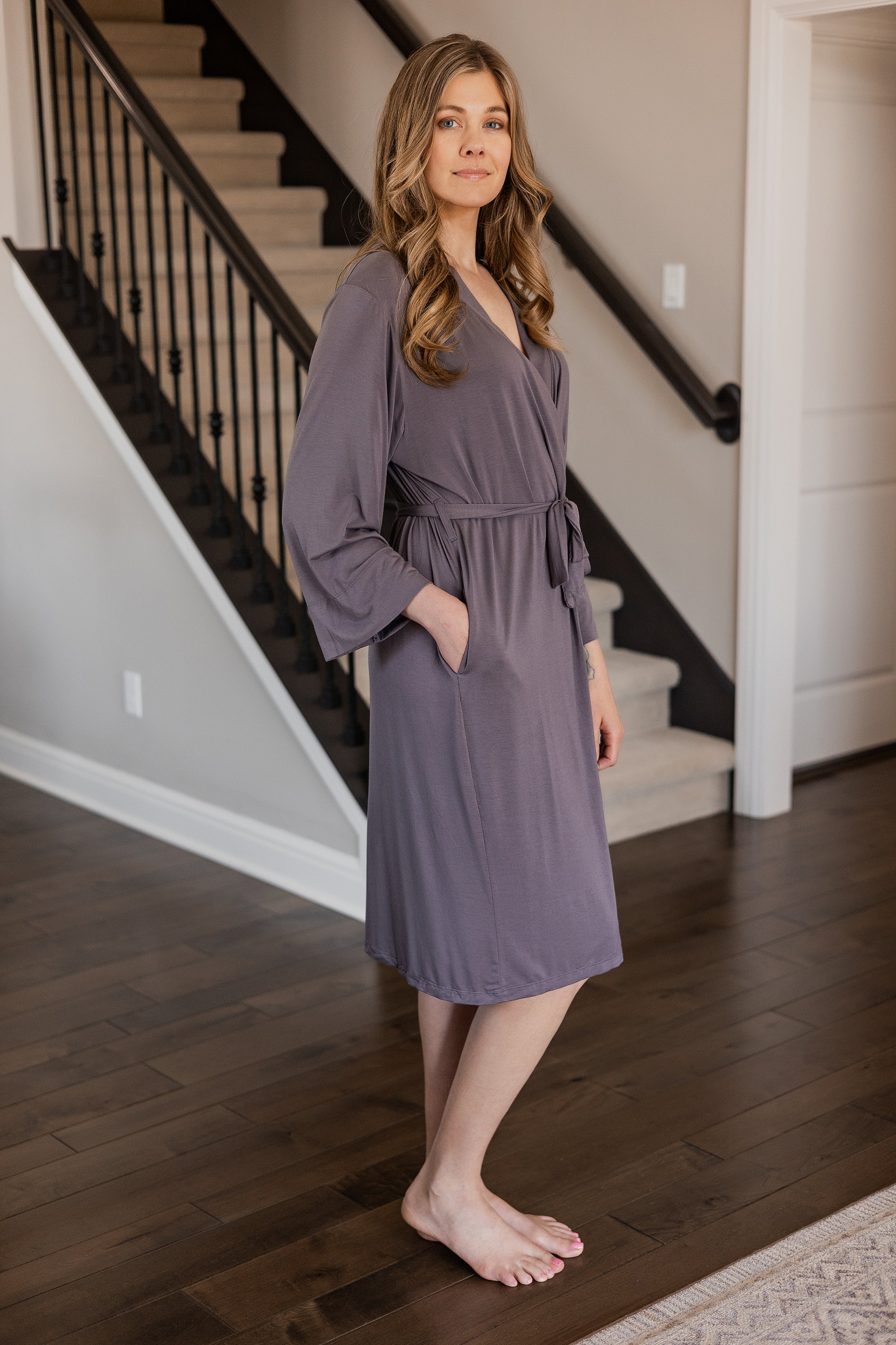 Ultra-soft women’s robe with deep pockets for convenience.