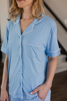Earthly Threads relaxed-fit bamboo pajama set with a soft, moisture-wicking fabric that keeps you cool and cozy.