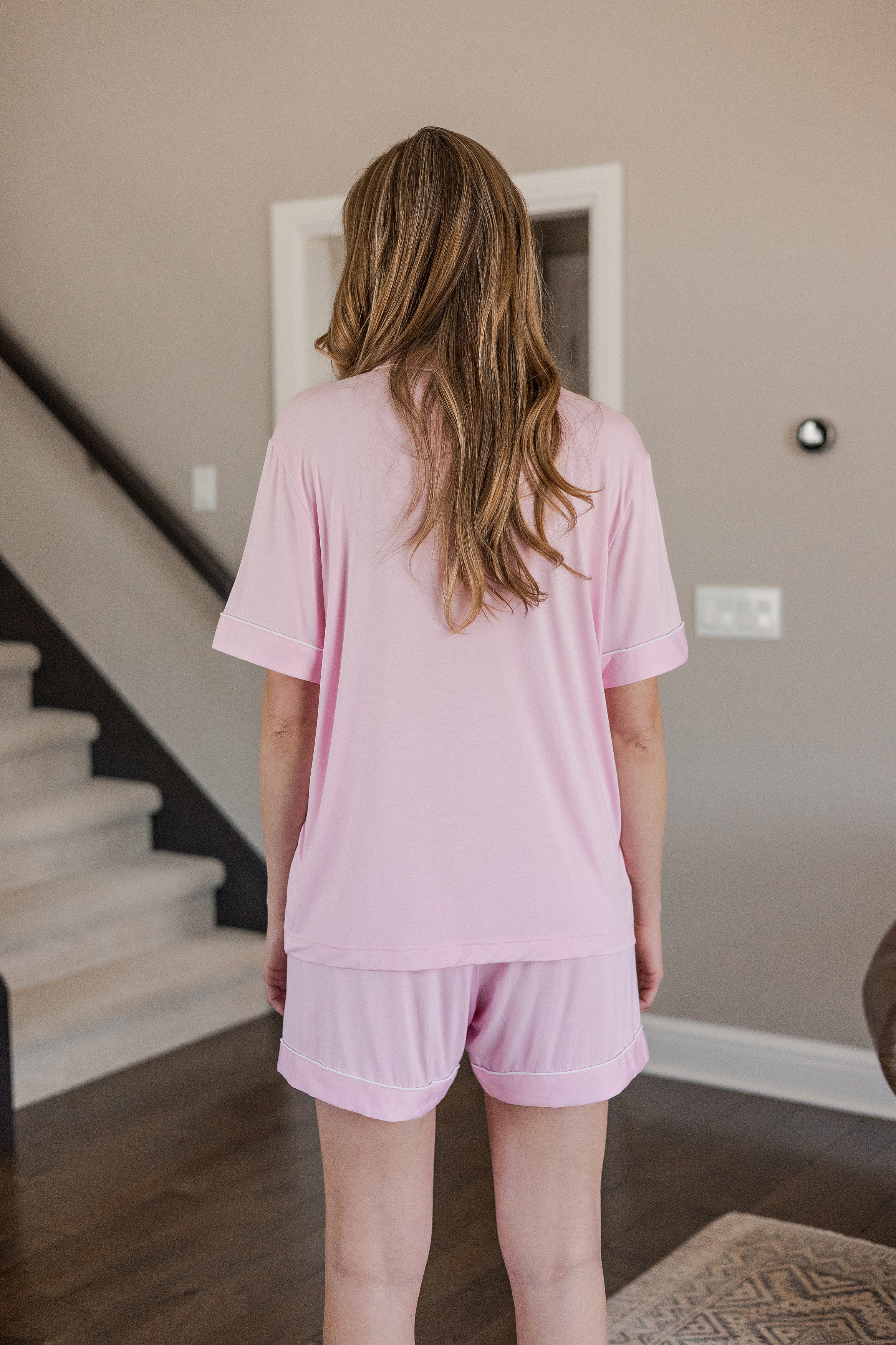 Classic short sleeve pajama set crafted for relaxation and effortless sophistication.