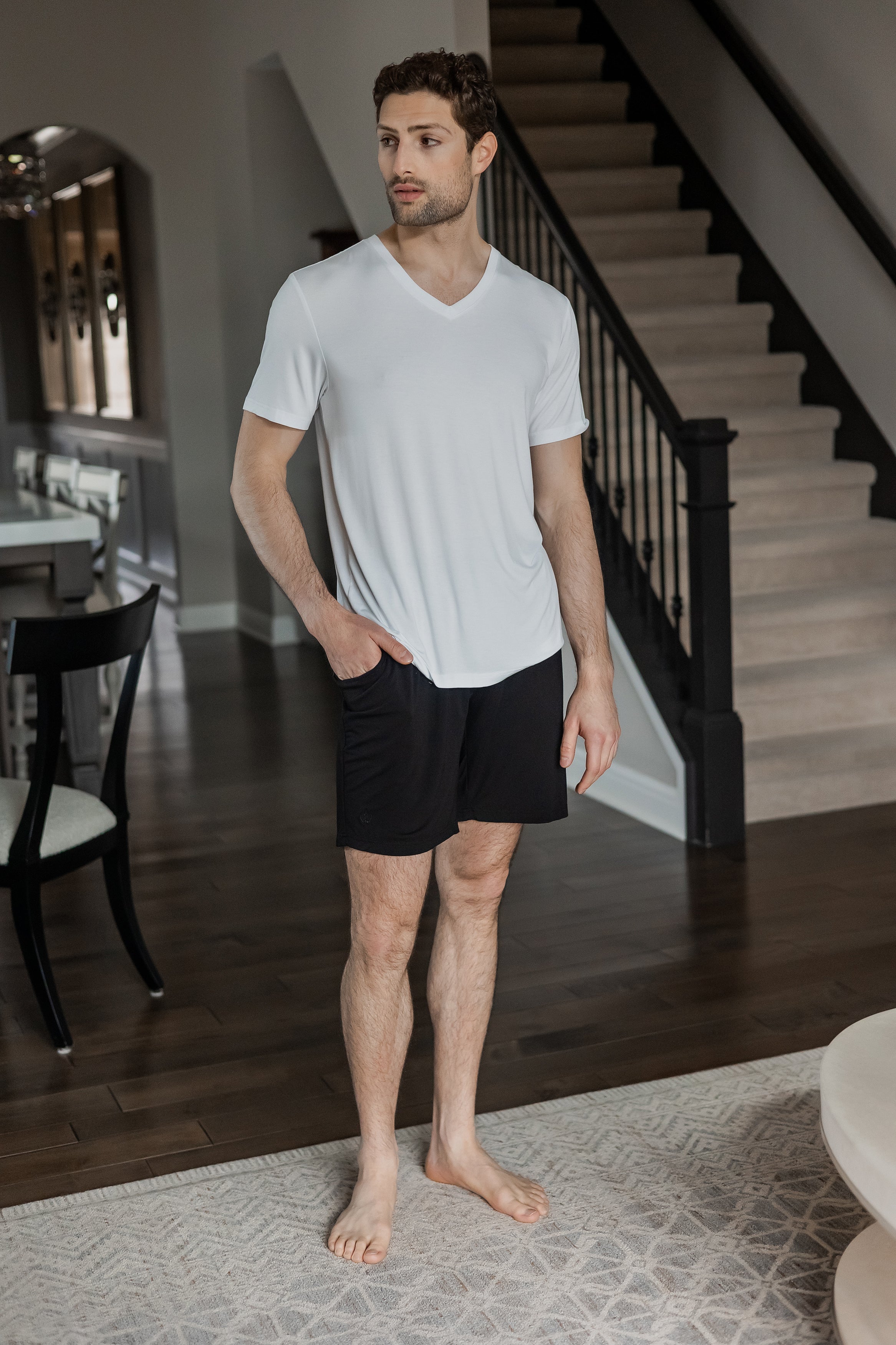 Versatile and breathable V-neck T-shirt designed for a timeless, relaxed look with a modern fit.