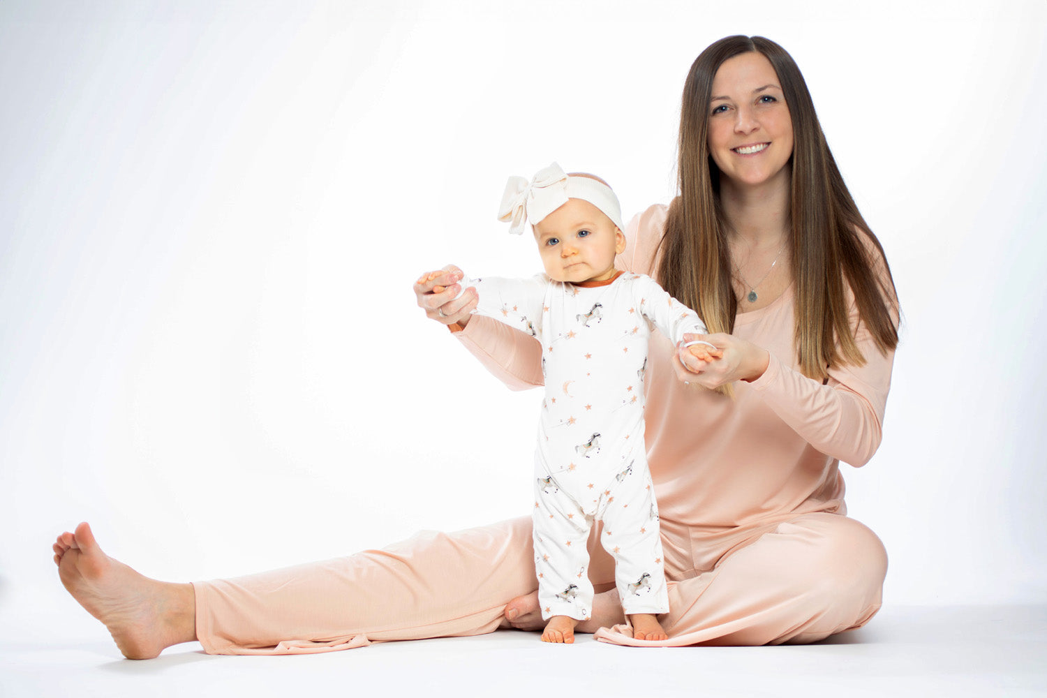 Earthly Threads Pony Up baby romper or sleeper, made from eco-friendly bamboo for gentle, breathable comfort.