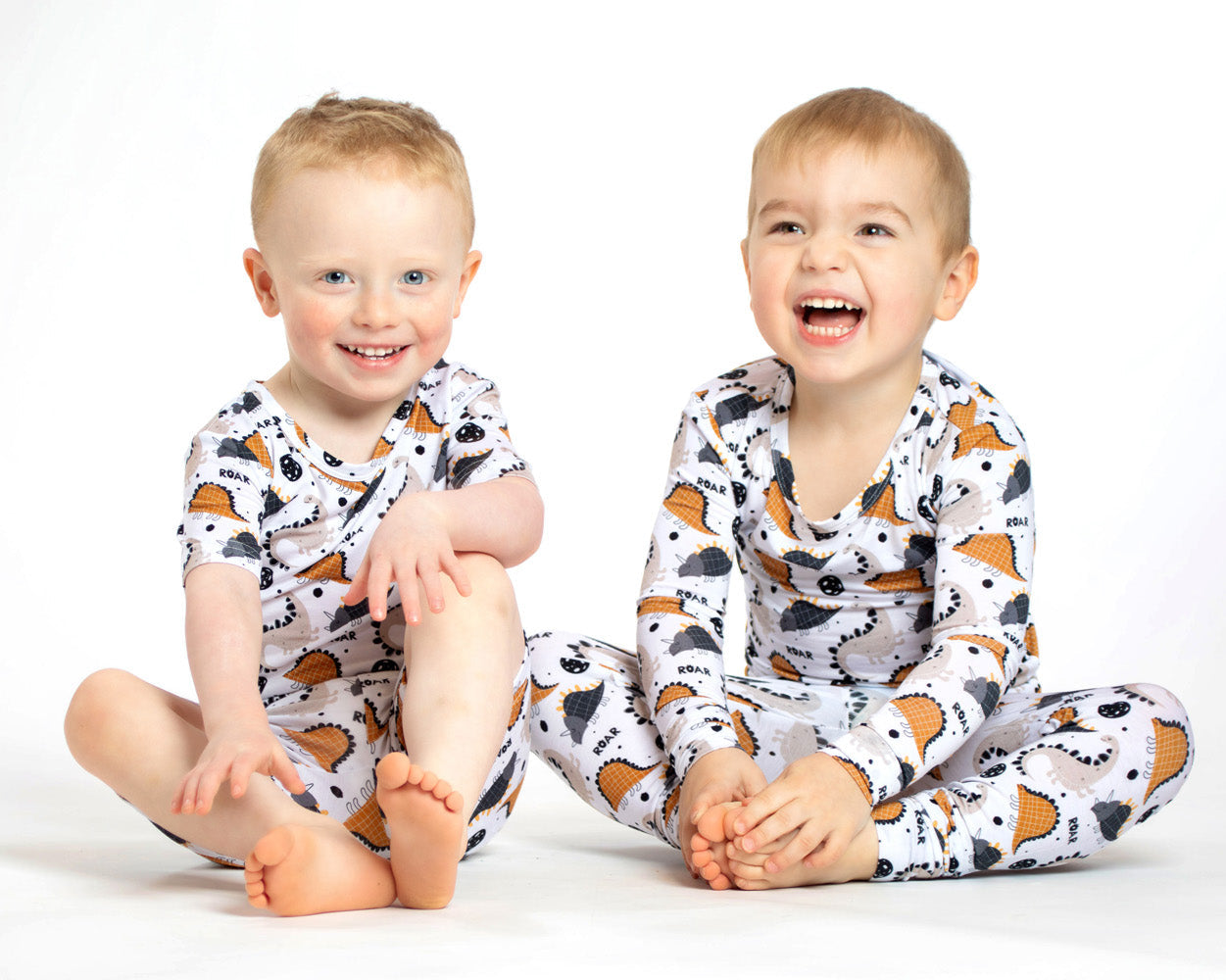 Cozy and breathable bamboo pajamas with a fun dinosaur pattern, designed to keep kids warm, comfy, and stylish at bedtime.