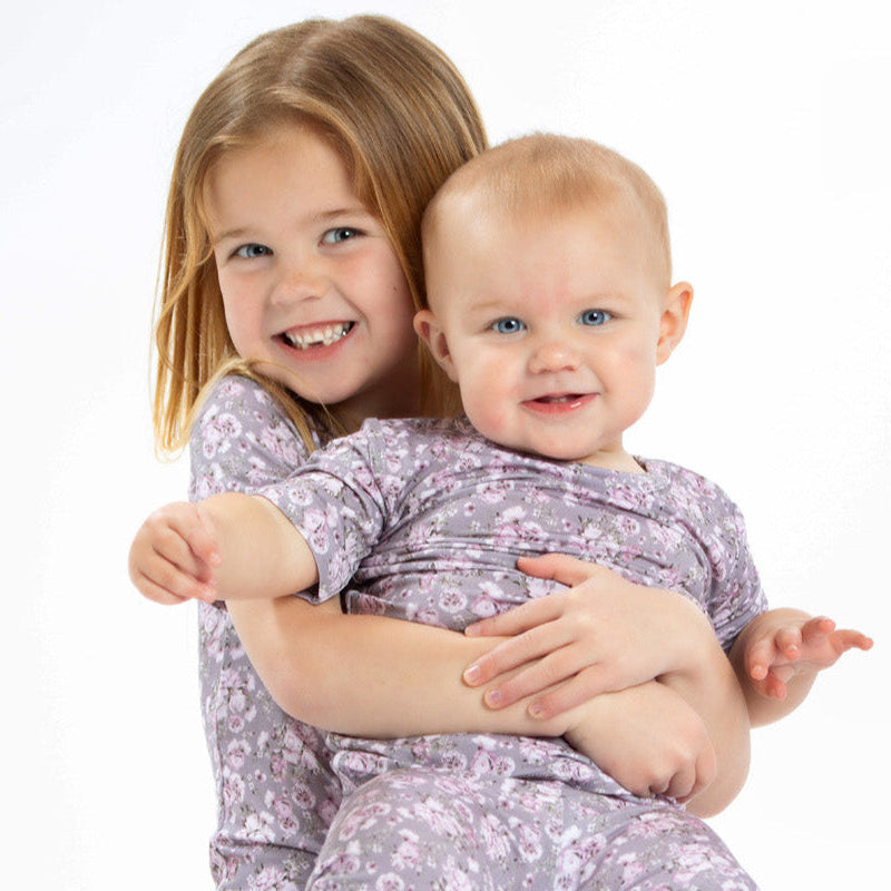 Lightweight and breathable bamboo pajamas with timeless pink roses, ideal for year-round wear.