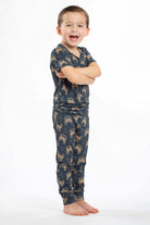 Earthly Threads off-road truck bamboo pajamas for kids, perfect for adventure lovers.