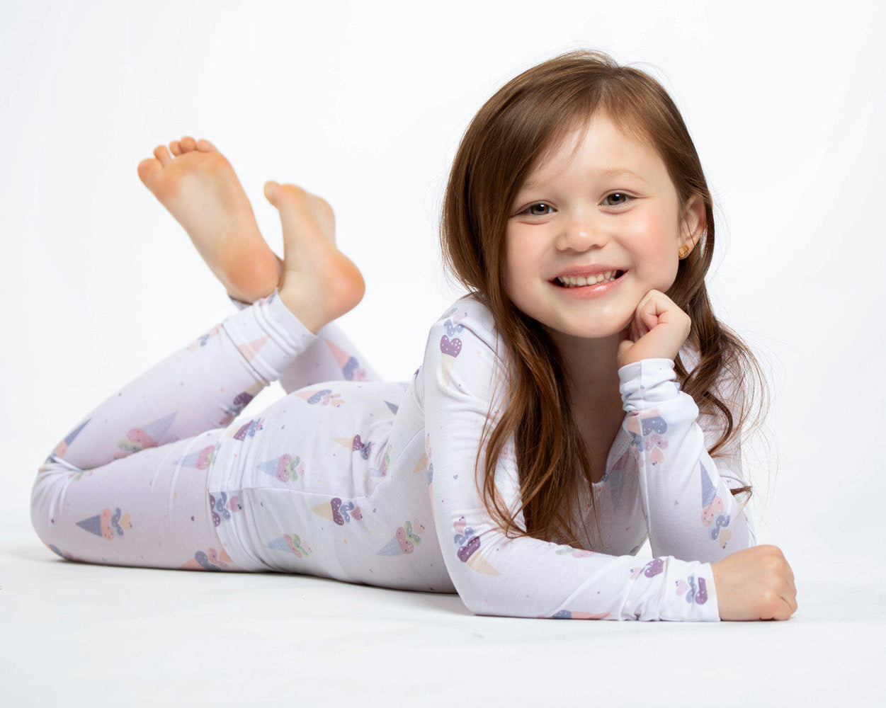 Cozy and breathable bamboo pajamas with a adorable ice cream print, designed for all-night comfort.