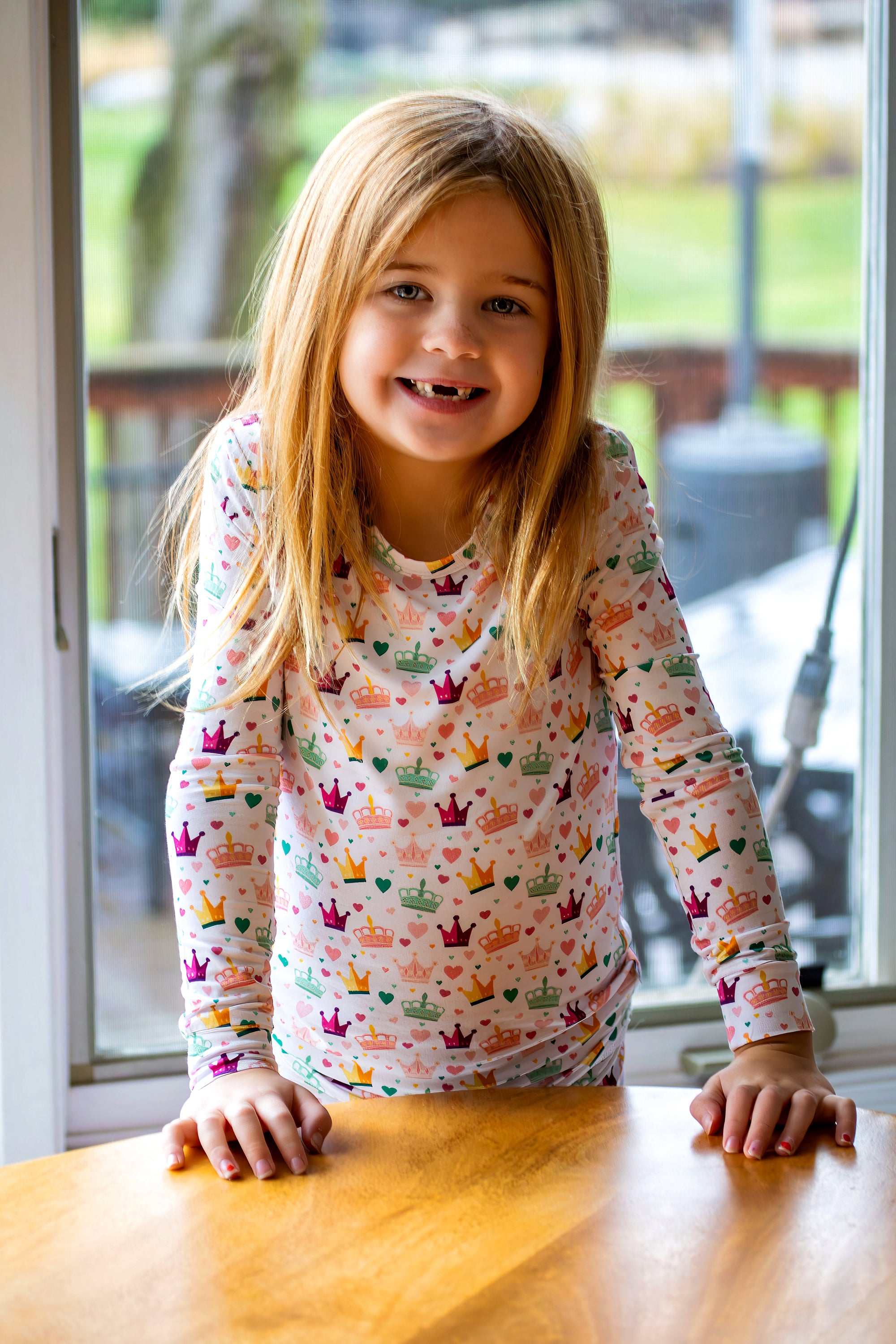 Buttery soft, hypoallergenic, temperature-regulating pajama set with a royal-themed print in short and long sleeve options.