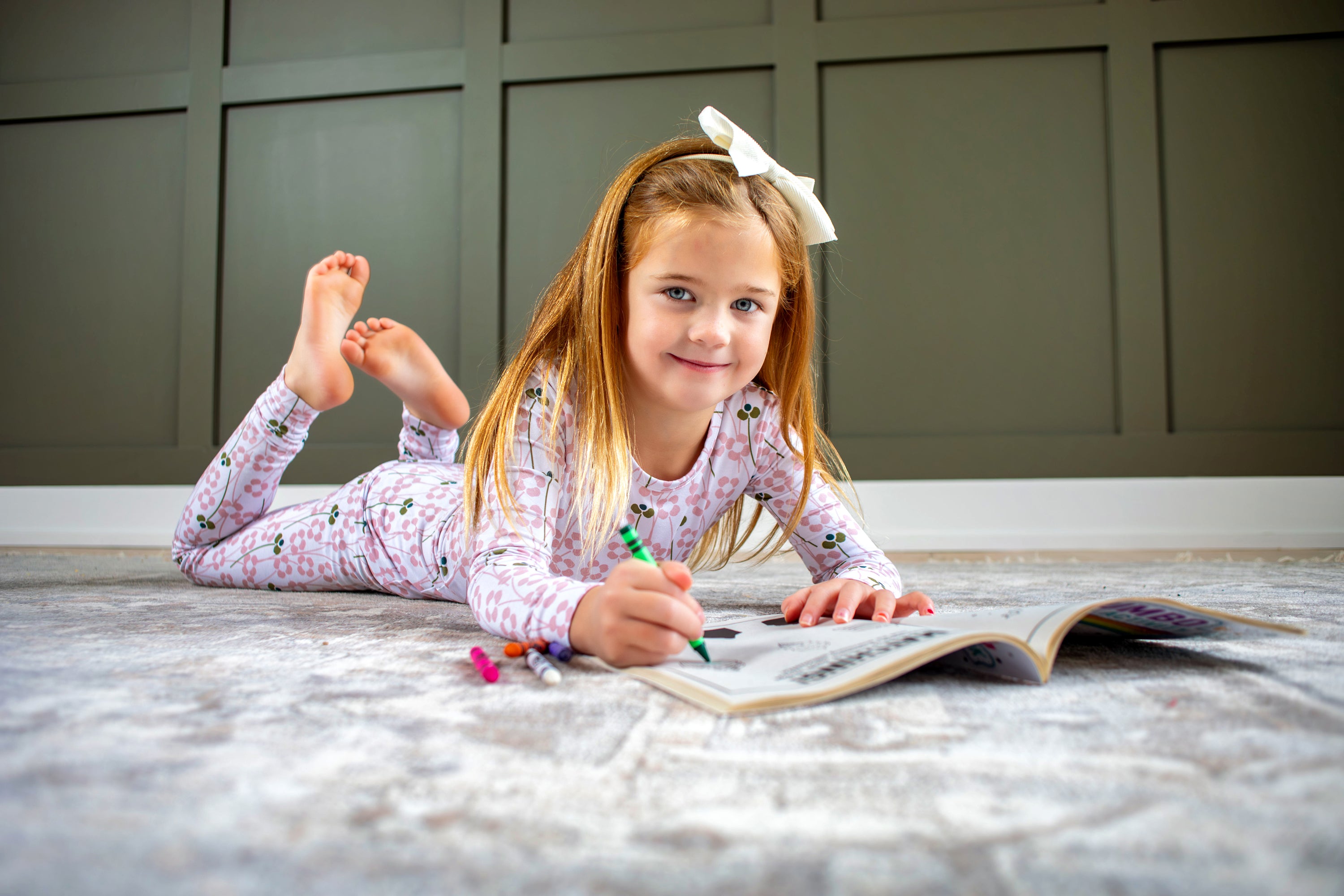 Earthly Threads bamboo cream blossom pajama set is available in long and short separates with naturally soft, antibacterial and hypoallergenic properties for your child's sensitive skin.