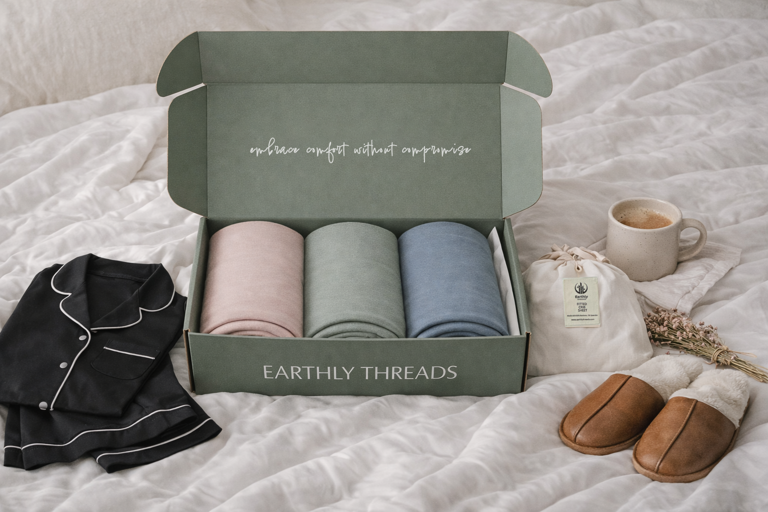 With Earthly Threads’ thoughtfully curated bundles, you can bring these health and sustainability benefits to your whole family—at a greater value. It’s a simple way to invest in your comfort, your rest, your loved ones, and the earth, all while enjoying meaningful cost savings.