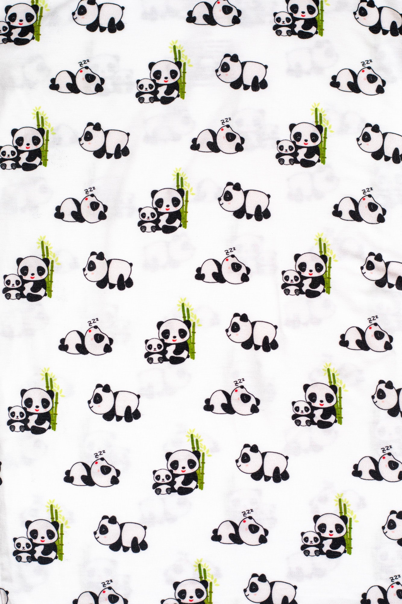Cozy and eco-friendly long sleeve pajama set with a nature-inspired panda and bamboo design.