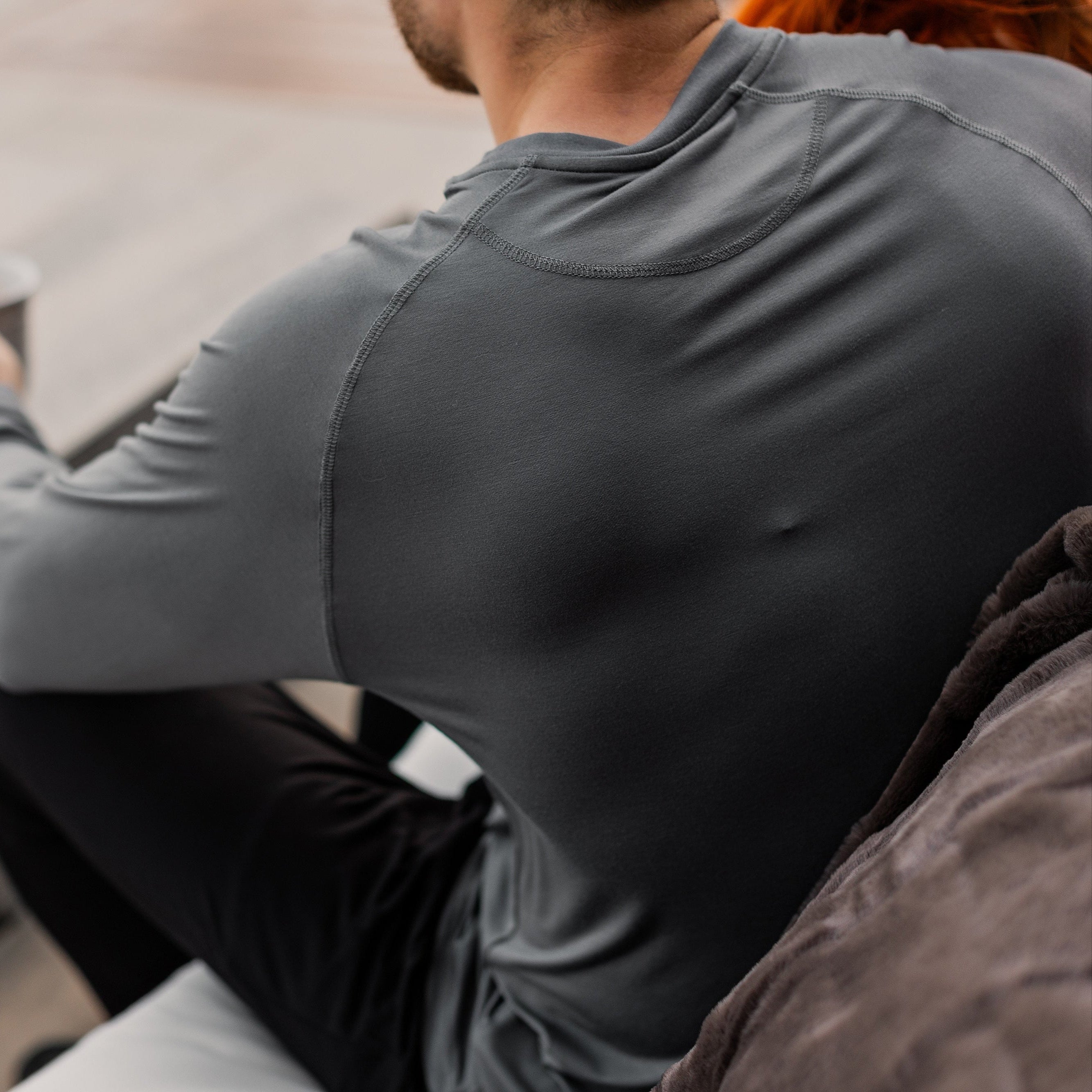 Classic long sleeve bamboo tee with a modern athletic-inspired look and superior softness with hypoallergenic and antibacterial properties.