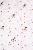 Eco-friendly bamboo pajamas with a charming horse and moon pattern, designed for comfort and nighttime fun.