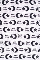 Earthly Threads incredibly soft short sleeve pajama set with moon and stars, alongside the words “Sweet Dreams”.