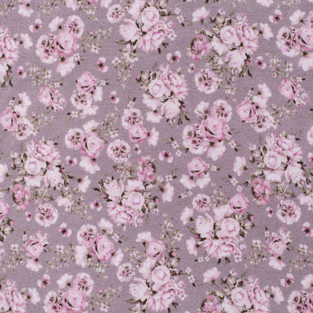 Hypoallergenic and antibacterial bamboo sleepwear set for kids, featuring a delicate Victorian rose print.