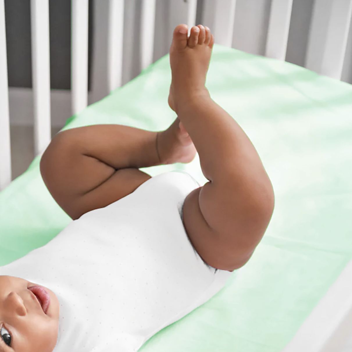 Earthly Threads crib sheets, made from sustainable bamboo provide gentle comfort while protecting against allergens and bacteria.