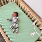 Earthly Threads crib sheets, made from sustainable bamboo provide gentle comfort while protecting against allergens and bacteria.