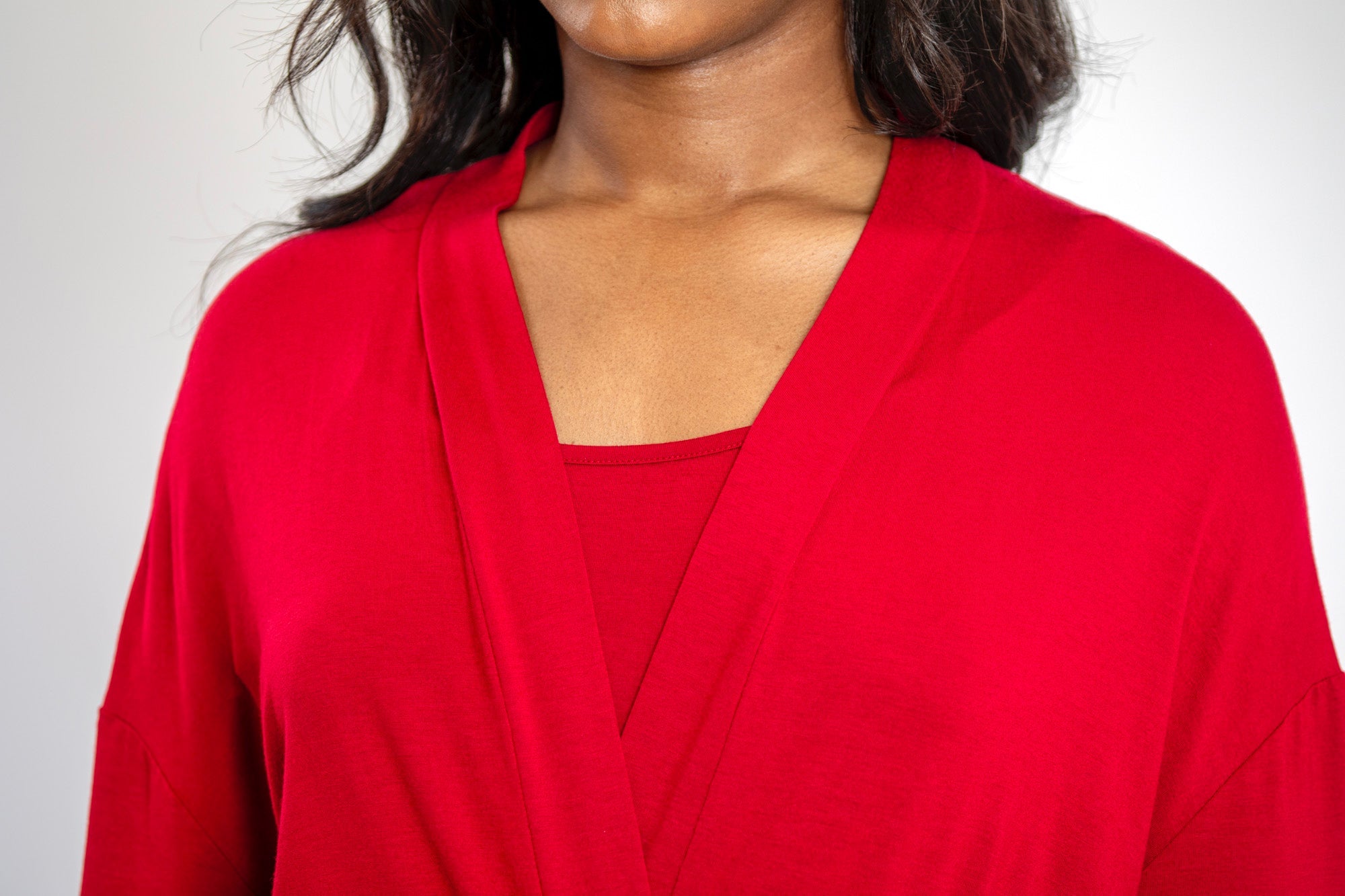Relaxed-fit bamboo robe, offering lightweight coverage that drapes beautifully while keeping you cozy and fresh.
