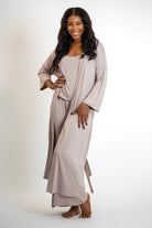 Lightweight and moisture-wicking bamboo robe with a waist tie for a customizable fit.