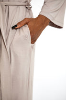 Earthly Threads sustainable bamboo loungewear robe with a modern cut and thoughtful details.